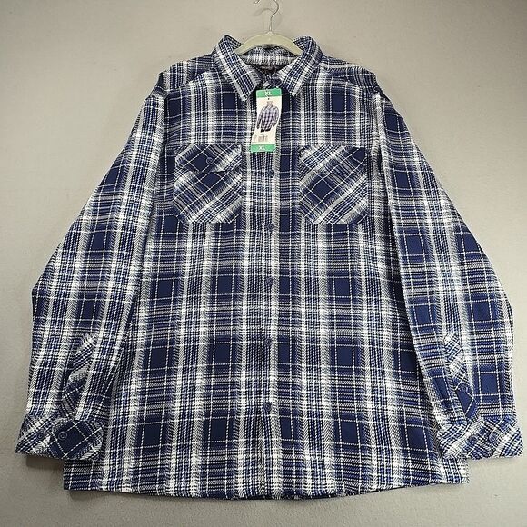 Pacific Trail Other - Pacific Trail Blue White Plaid Blanket Flannel L/S Heavy Waight Shirt NWT Men XL